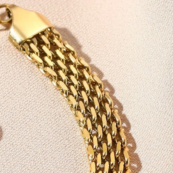 🔵𝟲𝟱%𝗢𝗙𝗙 𝗯𝘂𝗻𝗱𝗹𝗲𝘀 𝟯+🔵 NEW Gold Watch Band Bold Stainless Steel Necklace - Picture 7 of 13